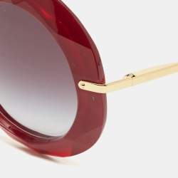Dolce & Gabbana Red/Gold Gradient Round Sunglasses