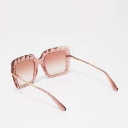 Dolce & Gabbana Pink Frame Gradient Square Sunglasses