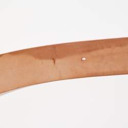 Pre Owned Dolce & Gabbana Orange Watersnake Leather DG Buckle Belt 85CM