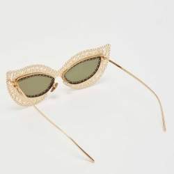 Pre Owned Dolce & Gabbana Gold Metal DG2238-B Cat-Eye Sunglasses