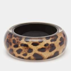 Dolce & Gabbana Leopard Resin Extra Wide Bangle Bracelet
