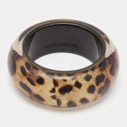 Dolce & Gabbana Leopard Resin Extra Wide Bangle Bracelet