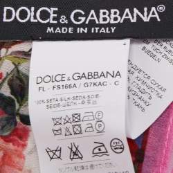Pre Owned Dolce & Gabbana Pink Floral Siciliano Printed Silk Scarf
