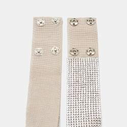 Pre Owned Dolce & Gabbana Silver Crystals Embellished Waist Belt