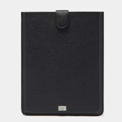 Pre Owned Dolce & Gabbana Black Leather IPad P2 Case