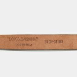 Dolce & Gabbana Silver Leather and Cord DG Logo Double Wrap Belt 95CM
