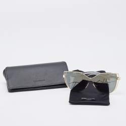 Pre Owned Dolce & Gabbana Black/Gold Mirrored DG2236 Metal Butterfly Sunglasses