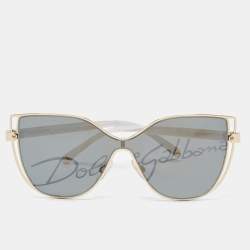 Pre Owned Dolce & Gabbana Black/Gold Mirrored DG2236 Metal Butterfly Sunglasses