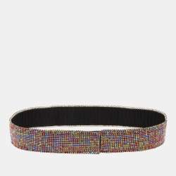 Pre Owned Dolce & Gabbana Multicolor Crystals Embellished Waist Belt