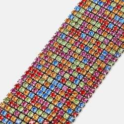 Pre Owned Dolce & Gabbana Multicolor Crystals Embellished Waist Belt