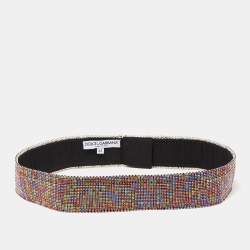 Pre Owned Dolce & Gabbana Multicolor Crystals Embellished Waist Belt