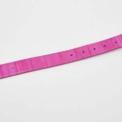 Dolce & Gabbana Fuschia Eel Logo Plaque Belt Size 85 CM