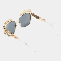 Dolce & Gabbana Gold/Black DG2121 Baroque Butterfly Sunglasses