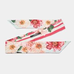 Pre Owned Dolce & Gabbana Multicolor Floral Print Silk Scarf