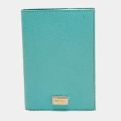 Dolce & Gabbana Turquoise Leather Passport Holder