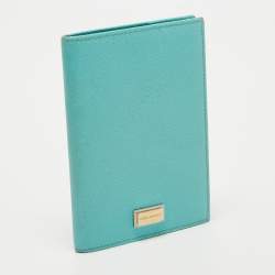 Dolce & Gabbana Turquoise Leather Passport Holder