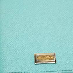 Dolce & Gabbana Turquoise Leather Passport Holder