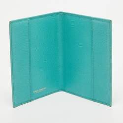 Dolce & Gabbana Turquoise Leather Passport Holder