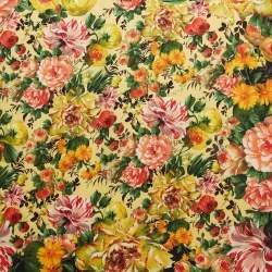 Pre Owned Dolce & Gabbana Multicolor Flowers Print Silk Square Scarf