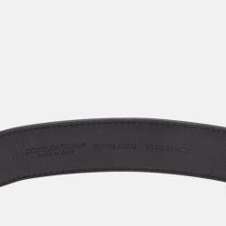 Pre Owned Dolce & Gabbana Black Patent Leather DG Buckler Belt 80CM