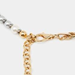 Dolce & Gabbana Faux Pearl Agate Two Tone Belt