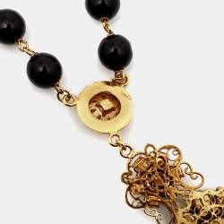Dolce & Gabbana Filigree Crystal Beads Gold Tone Necklace