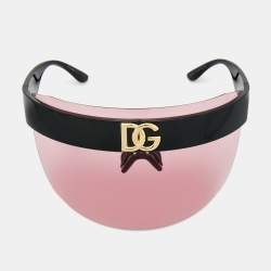 Pre Owned Dolce & Gabbana Pink/Black DG6163 Shield Sunglasses