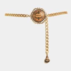 Pre Owned Dolce & Gabbana Gold Heritage Chain Belt