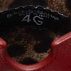 Pre Owned Dolce & Gabbana Red Leather iPhone 4G Case