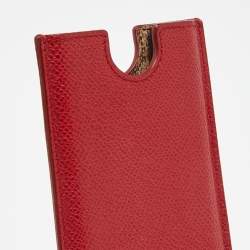 Pre Owned Dolce & Gabbana Red Leather iPhone 4G Case