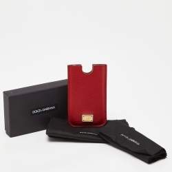 Pre Owned Dolce & Gabbana Red Leather iPhone 4G Case