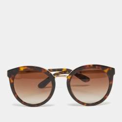 Pre Owned Dolce & Gabbana Tortoise Brown Gradient DG4268 Round Sunglasses
