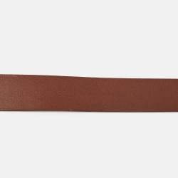 Pre Owned Dolce & Gabbana Brown Leather Buckle Belt 75CM