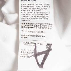 Pre Owned Dolce & Gabbana White Logo Print Cotton Jersey T-Shirt S