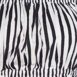 Dolce & Gabbana Black/White Striped Cotton Odd-Shoulder Crop Top S