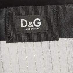 Pre Owned D&G Black/Gold Lurex Stripe Velvet Trim Sheer Shirt S