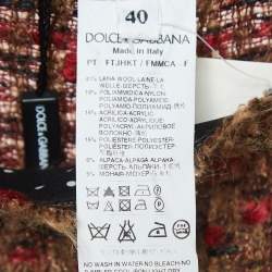 Pre Owned Dolce & Gabbana Brown Tweed Flared Trousers S