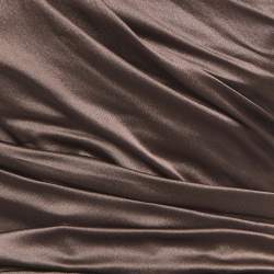 Pre Owned Dolce & Gabbana Brown Satin Ruched Mini Dress M