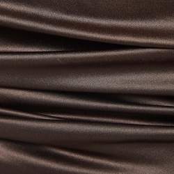 Pre Owned Dolce & Gabbana Brown Satin Ruched Mini Dress M