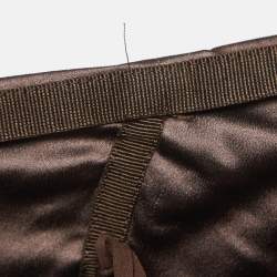 Pre Owned Dolce & Gabbana Brown Satin Ruched Mini Dress M