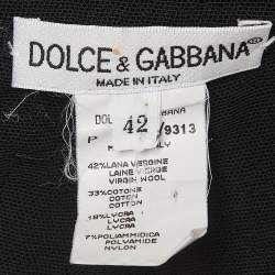 Dolce & Gabbana Vintage Black Wool Hook Front Skirt Suit M
