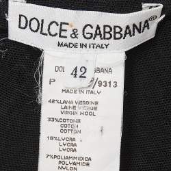 Dolce & Gabbana Vintage Black Wool Hook Front Skirt Suit M