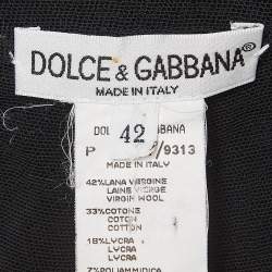Dolce & Gabbana Vintage Black Wool Hook Front Skirt Suit M