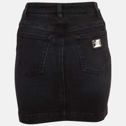 Dolce & Gabbana Black Denim Mini Skirt XS