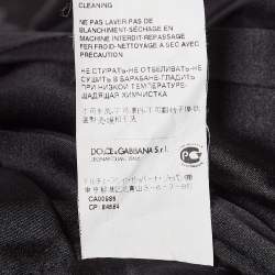 Pre Owned Dolce & Gabbana Black Lace Ruched Mid Dress M