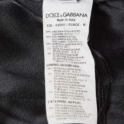 Pre Owned Dolce & Gabbana Black Lace Ruched Mid Dress M