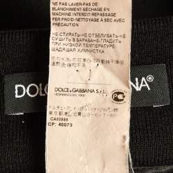 Pre Owned Dolce & Gabbana Black Logo Side Stripe Crepe Joggers XS