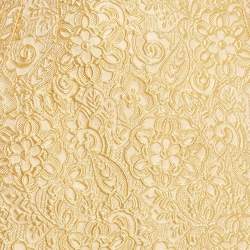 Pre Owned Dolce & Gabbana Yellow Textured Jacquard Pencil Skirt M