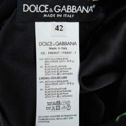 Pre Owned Dolce & Gabbana Black Rose Print Stretch Silk Mini Dress M