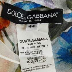 Pre Owned Dolce & Gabbana Multicolor Floral Print Chiffon Silk Blouse M